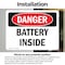 Signmission Battery Inside Danger Sign, Vinyl Decal, 10in W x 7in L, 2PK OS-2PACK-DS-D-710-L-2078 - alternate 6